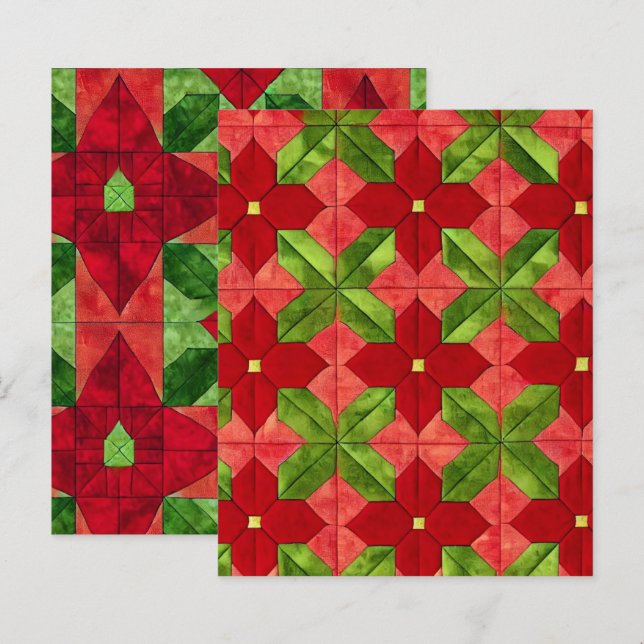 Patchwork Poinsettia Motif (Devant / Derrière)