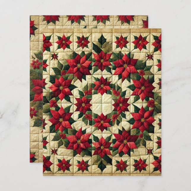 Patchwork Poinsettia Wreath Scrapbook (Devant / Derrière)