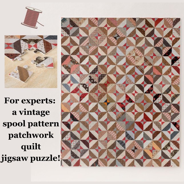 Patchwork Quilt Motif Challenger Jigsaw Puzzle (A vintage spool pattern patchwork quilt jigsaw puzzle, for experts!)