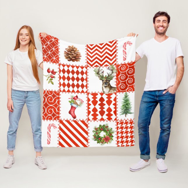 Patchwork rouge et blanc Couverture de la surface  (En situation)