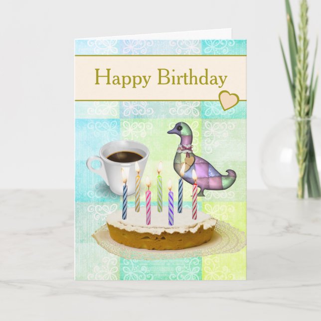 Patchwork rustique et carte d'anniversaire de gâte (Devant)