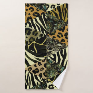Patchwork Safari : Poster de animal aquarelle.