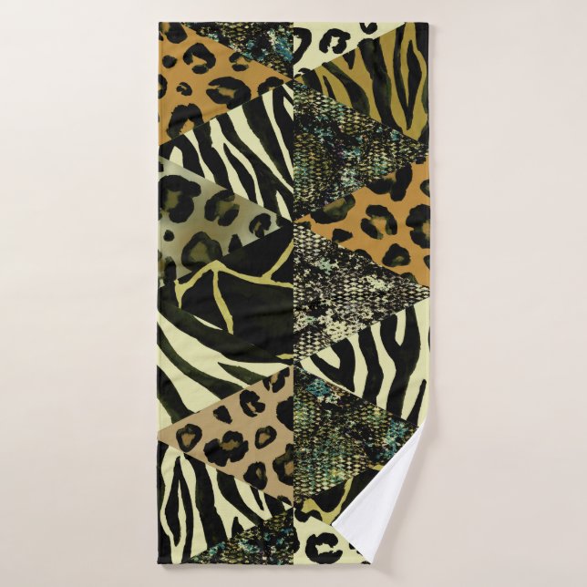 Patchwork Safari : Poster de animal aquarelle. (Serviette de bain)