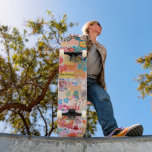 Patchwork Skateboard Girl<br><div class="desc">Faites de ce skateboard votre propre en ajoutant votre texte. Pour accéder aux outils de montage avancés, allez à "Personnaliser ce modèle" et cliquez sur "Détails", faites défiler et appuyez sur le lien "cliquer pour customiser plus loin". Idéal pour toutes les occasions comme l'anniversaire ou la Graduation, pour les skateurs...</div>