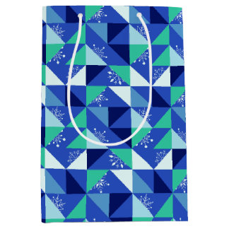 Patchwork Snowflakes - Arrière - plan bleu - Sac c