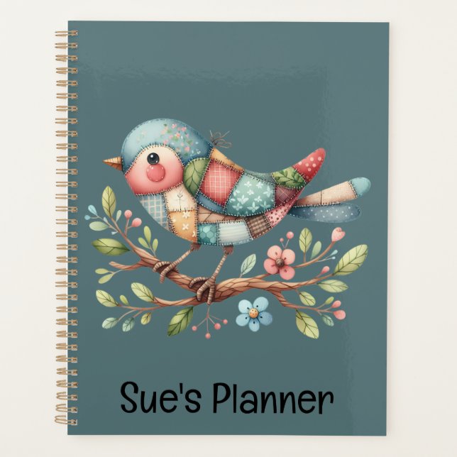 Patchwork Songbird on Blooming Branch (Devant)