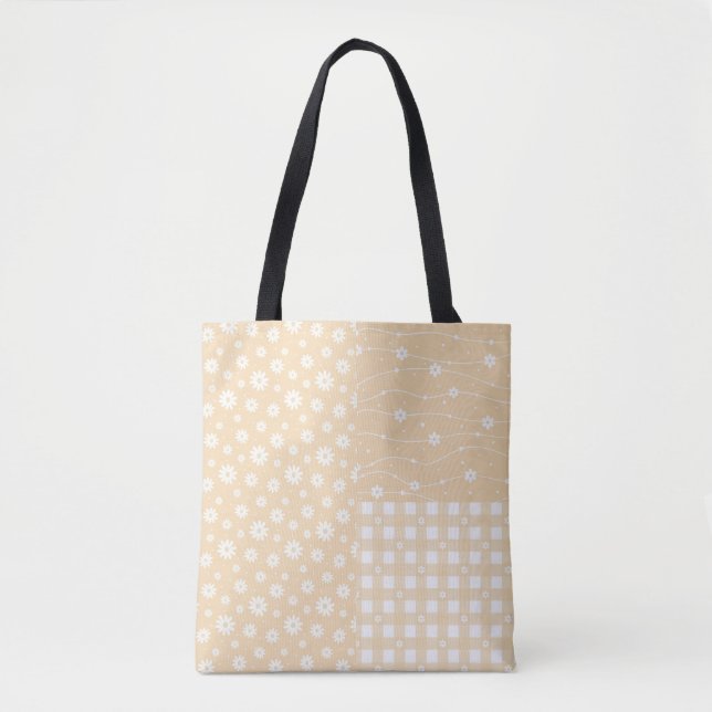 Patchwork Spring Pastel Sac fourre-tout Motif jaun (Devant)