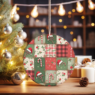 Patchwork vintage Quilt Ornement de Noël