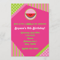 Patchwork Watermelon BBQ Pique-nique Invitation
