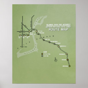 PATCO Route Map Replica Poster