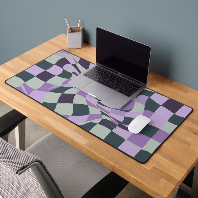 Pâte danoise à carreaux rétro ondulée lilas vert s (Bureau 2)