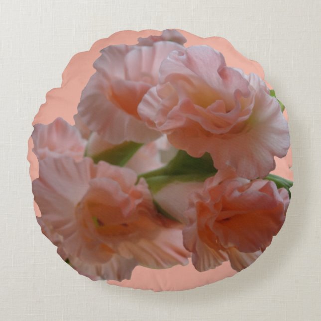 Pâte Pastel Orange Rose Gladioli. Coussin décorati (Devant)
