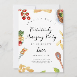 Pâtes Dîner Italien Invitation Anniversaire