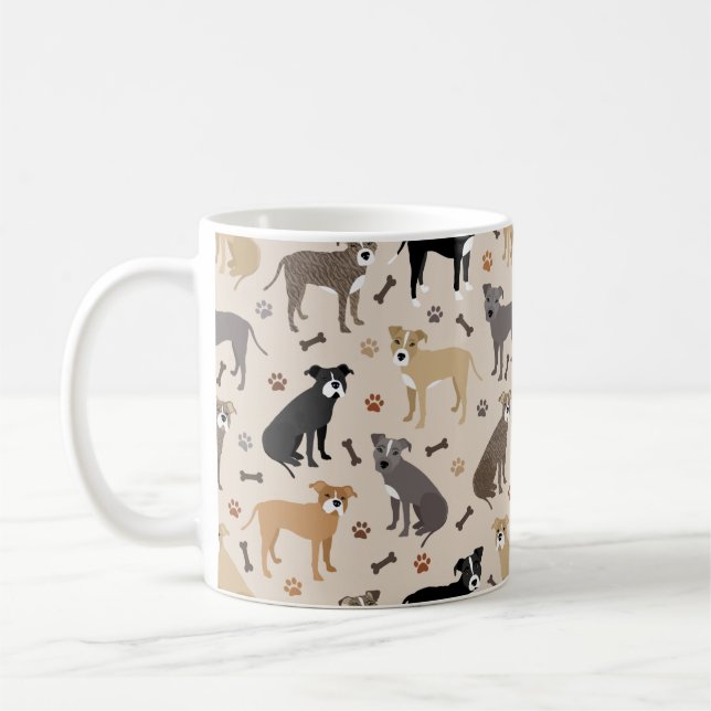 Pâtes Pitbulles et os de café Mug (Gauche)