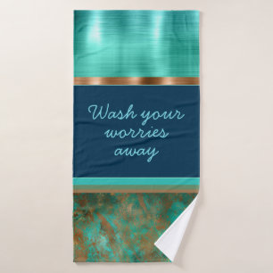 Patina - bleu turquoise rouille texte personnalis