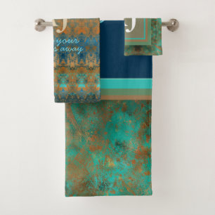 Patina - bleu turquoise rouille texte personnalis