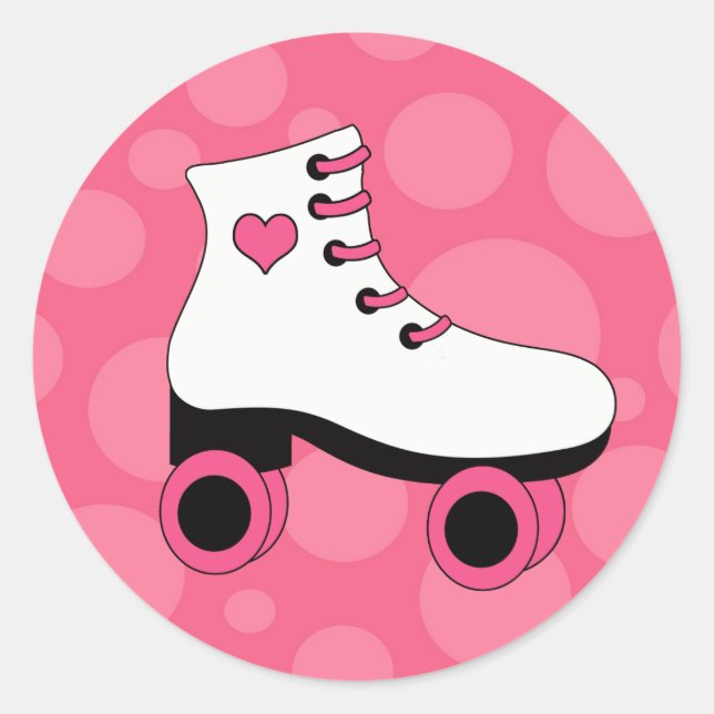 Patinage à rouleaux Coeur filles Stickers (Devant)