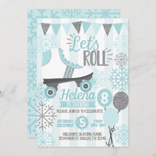 Patinage à roulettes d'hiver Invitation à la fête 