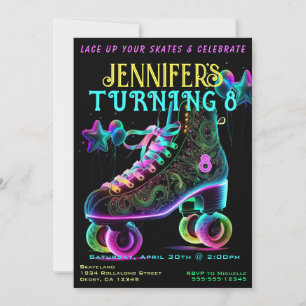 Patinage Anniversaire Fête Invitation