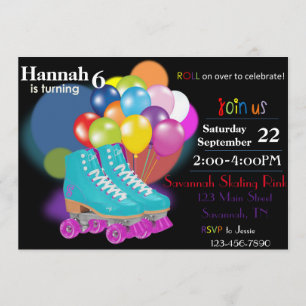 Patinage Anniversaire Fête Invitation