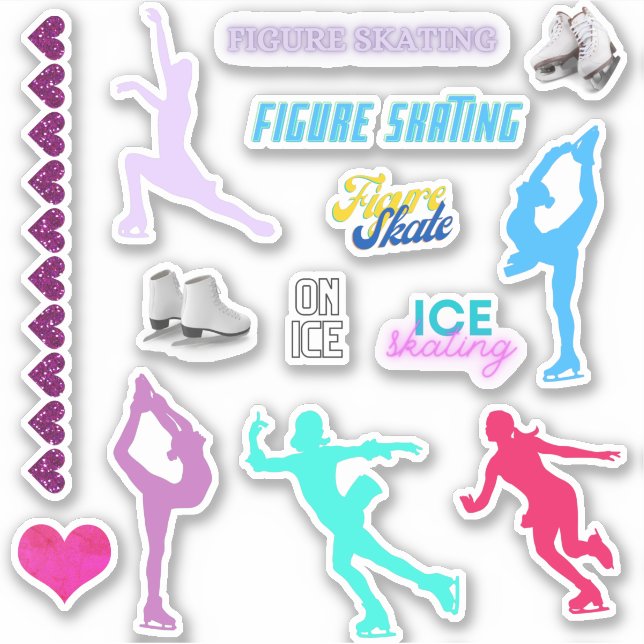 Patinage artistique pour filles Stickers en vinyle (Devant)