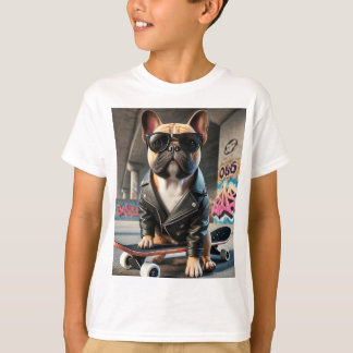 Patinage cool Bulldog T-shirt pour enfants - Amusa
