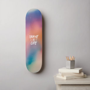 Patinage est Vie Watercolor Glow Skateboard