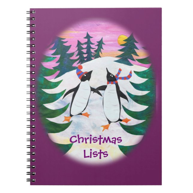 Patinage mignon Carnet de pingouins pour personnal (Devant)