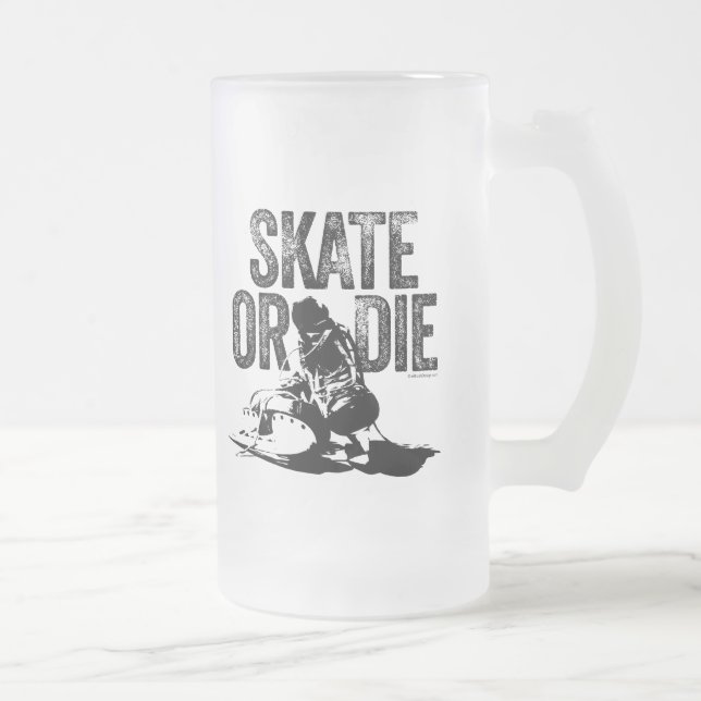 Patinage Ou Mourir (Hockey) Verre Frosted Beer Mug (Droit)