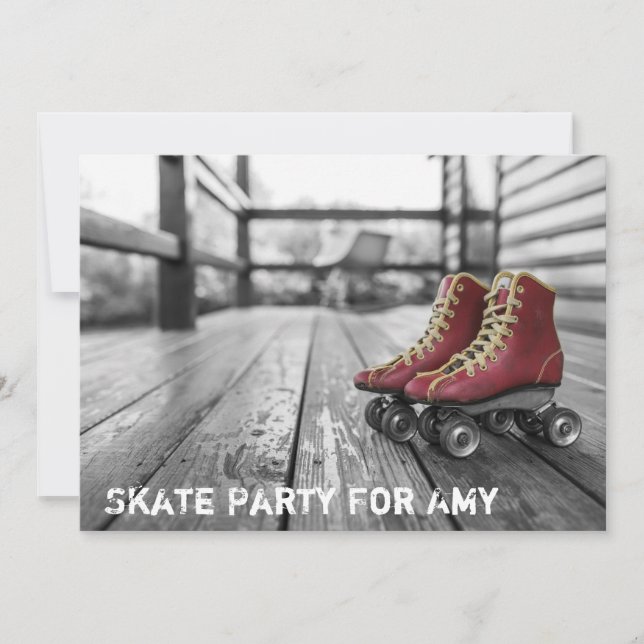 Patinage, Roller skate, Photo Invitation (Devant)