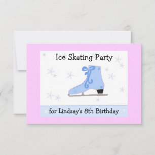 Patinage sur glace Anniversaire Fête Invitation