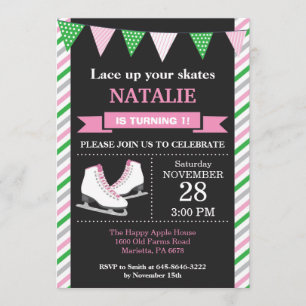 Patinage sur glace Anniversaire Invitation 1er ann