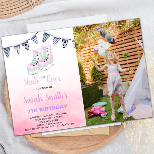 Patinage sur glace Anniversaire Invitations avec p