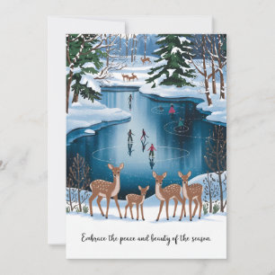 Patinage sur glace - Carte de Noël