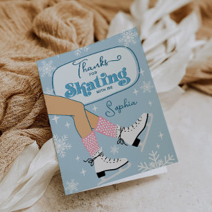 Patinage sur glace Carte de remerciements d'annive