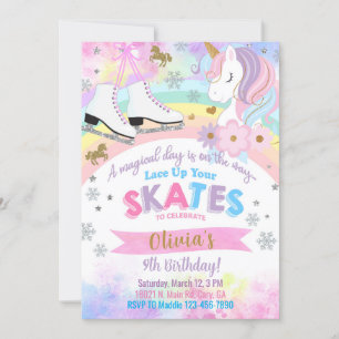 Patinage sur glace et invitation d'anniversaire fi