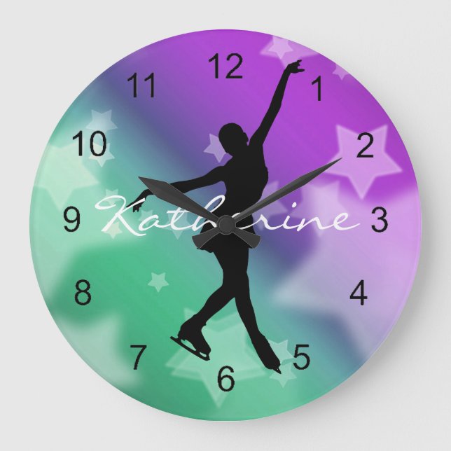Patinage sur glace Figure Patinage Design Horloge  (Recto)