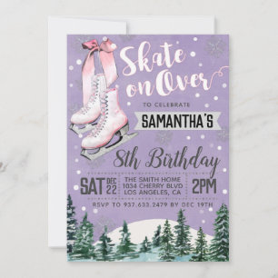 Patinage sur glace Invitation Anniversaire