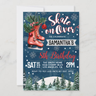 Patinage sur glace Invitation Anniversaire
