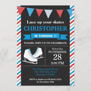 Patinage sur glace Invitation Anniversaire 1er ann