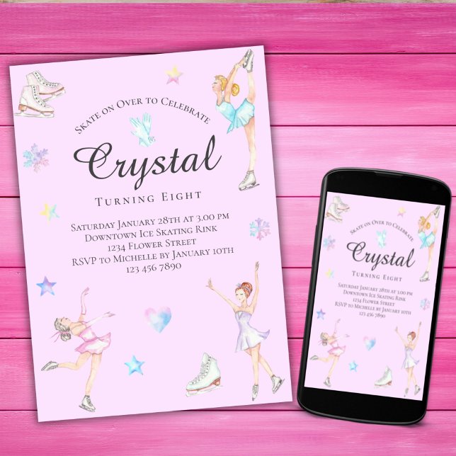 Patinage sur glace Invitation Anniversaire, Partie (Créateur téléchargé)