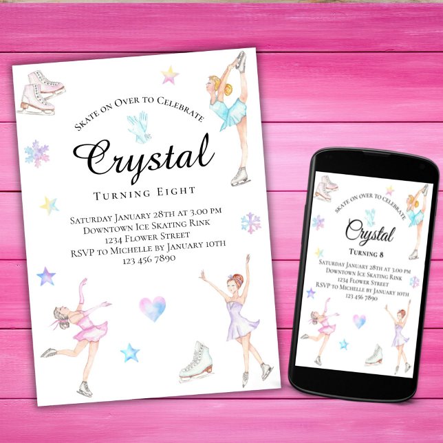 Patinage sur glace Invitation Anniversaire, Partie (Créateur téléchargé)