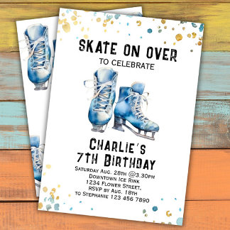 Patinage sur glace Invitation Anniversaire Patinag