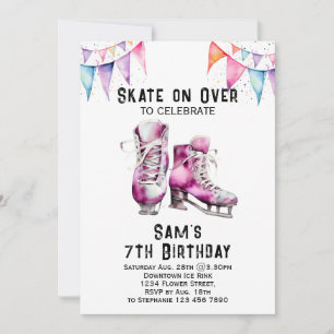 Patinage sur glace Invitation Anniversaire Patinag
