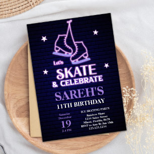 Patinage sur glace Invitations d'anniversaire