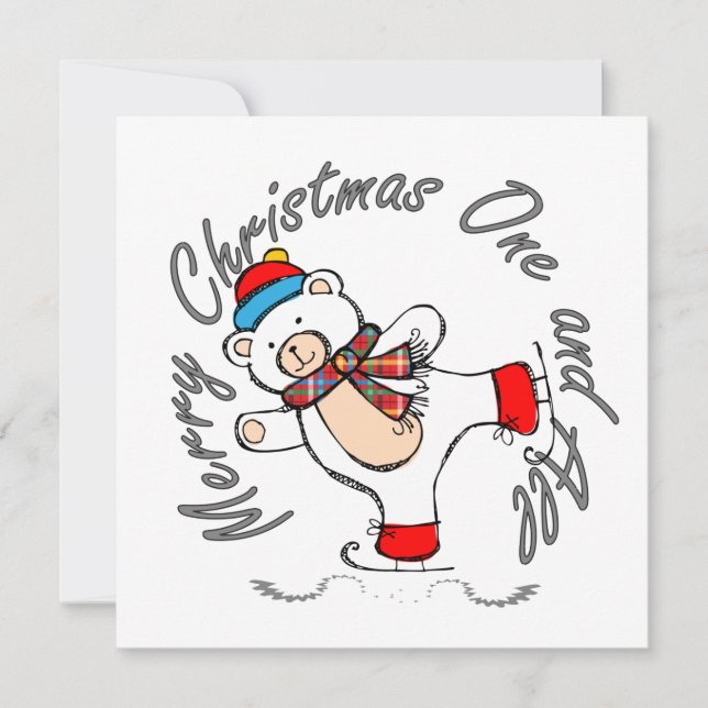 Patinage sur glace Ours polaire Noël (Devant)