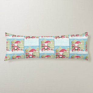 Patinage sur glace pingouin motif bleu coussin