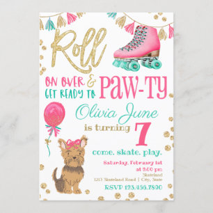 Patinage sur marionnettes et roulettes Invitation 
