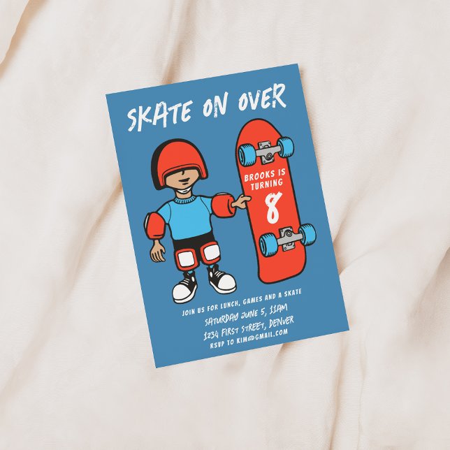 Patinage sur Skateboard Theme Party Invitation (Créateur téléchargé)
