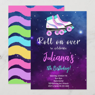 Patinage Violet Sur Invitation Anniversaire
